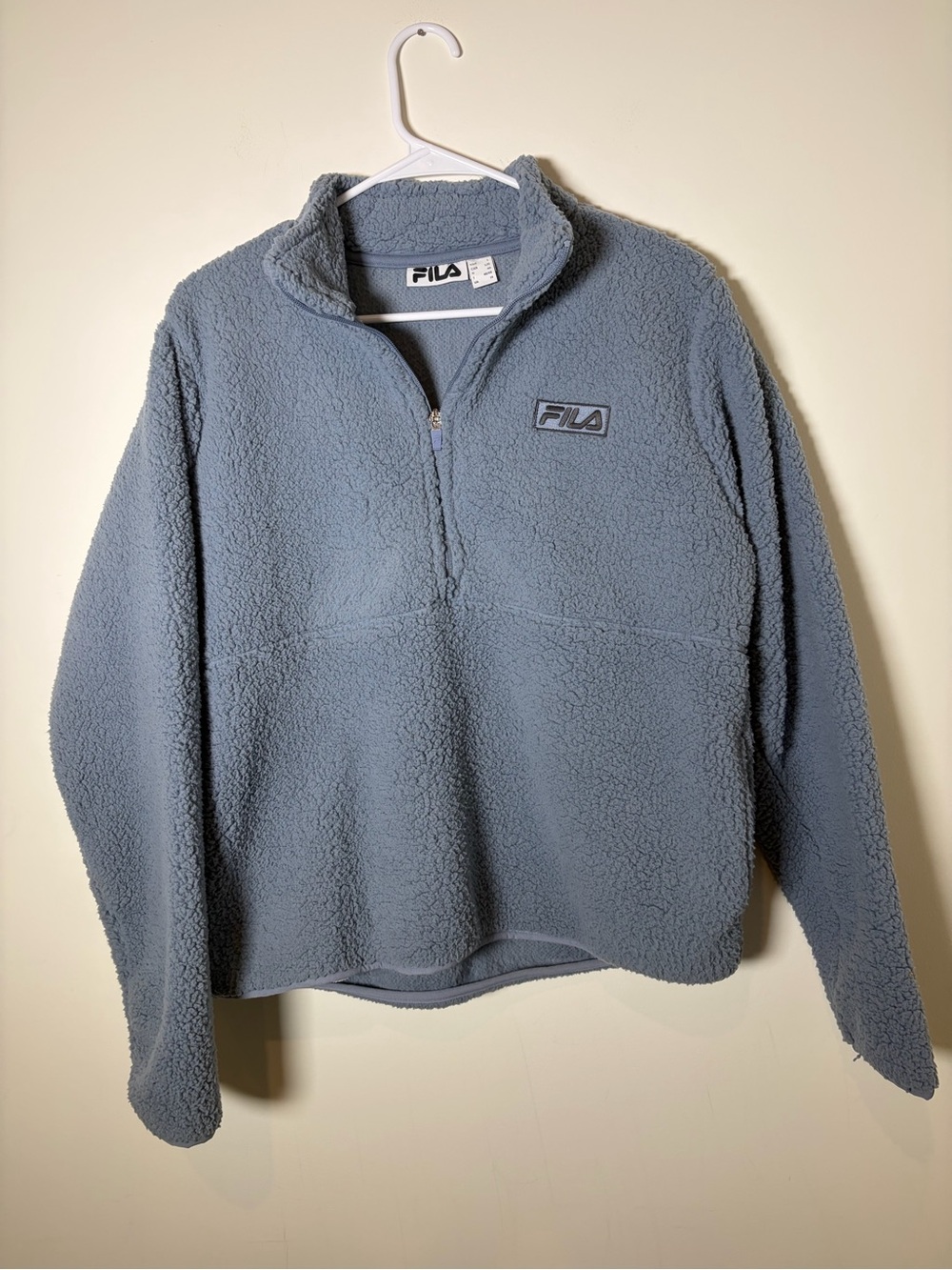 Fila Light Women’s Large Blue Heather Sherpa 1/2 Zip-Up Pullover